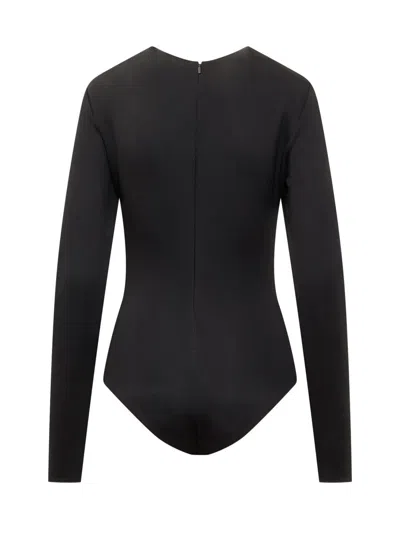 Shop Versace Bodysuit With Zip In Black