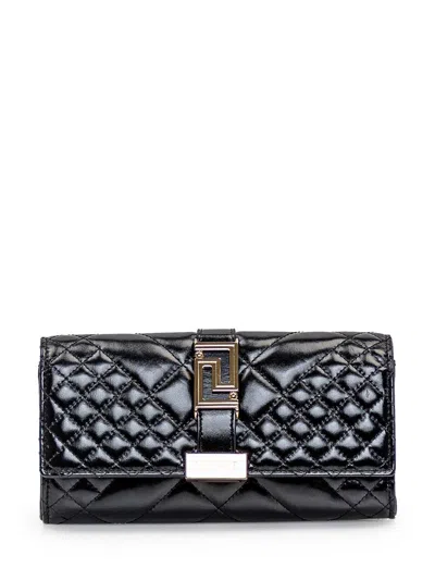 Shop Versace Greek Goddess Clutch Bag In Black