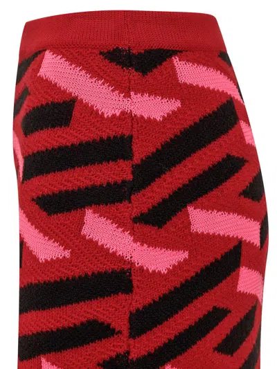 Shop Versace Knit Skirt In Red