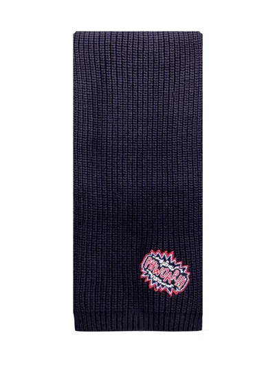 Shop Anya Hindmarch Scarf With Logo In Blue