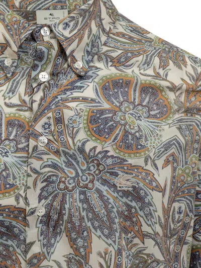 Shop Etro Fuji Shirt In Blue