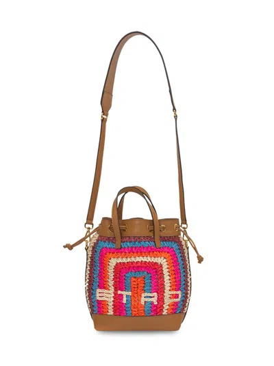 Shop Etro Raffia Shopping Bag In Multicolor