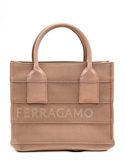 Shop Ferragamo Tote Bag S In Beige