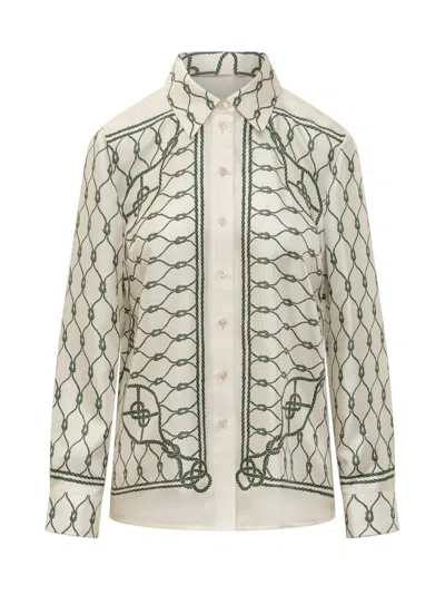 Shop Tory Burch Silk Shirt In White