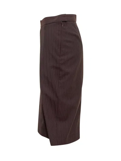 Shop Victoria Beckham Midi Skirt In Purple