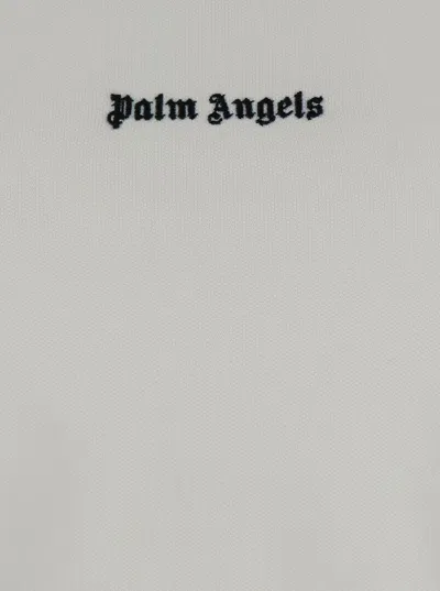 Palm Angels White Cropped Tank Top With Embroidered Logo In Cotton Woman In White