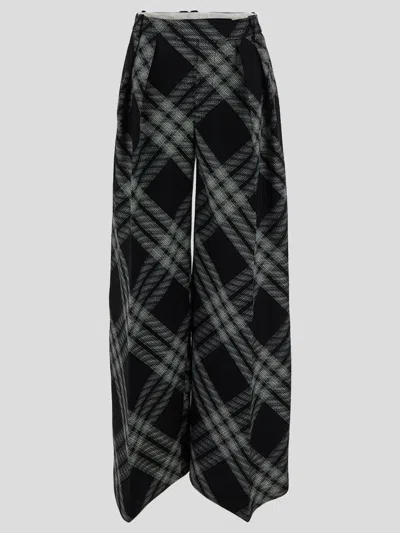 Shop Burberry Trousers In Monochrome