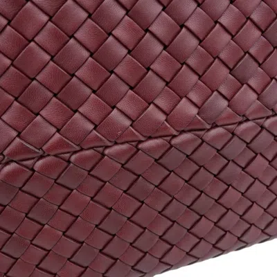Shop Bottega Veneta Intrecciato Burgundy Leather Tote Bag ()