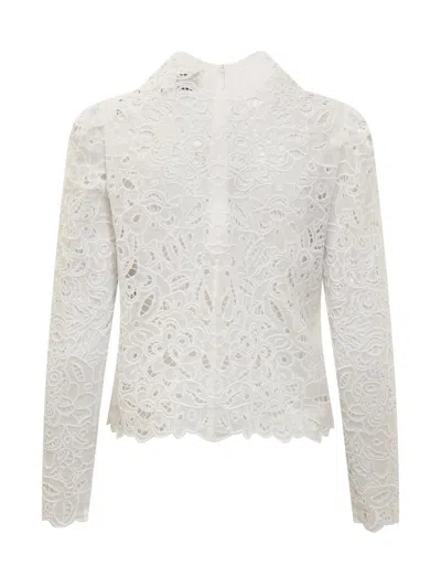 Shop Isabel Marant Delphi Broderie-anglaise Blouse In White