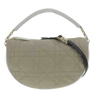 Shop Dior Cannage Lady Beige Leather Shoulder Bag ()