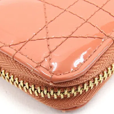 Shop Dior Lady  Orange Leather Wallet  ()