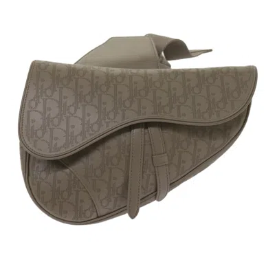 Shop Dior Saddle Beige Canvas Shoulder Bag ()