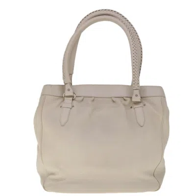 Shop Dior White Leather Tote Bag ()