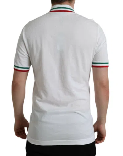 Shop Dolce & Gabbana White Logo Collared Short Sleeve Men's T-shirt