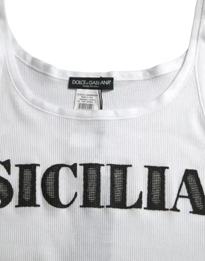 Shop Dolce & Gabbana Elegant White Cotton Tank Men's T-shirt