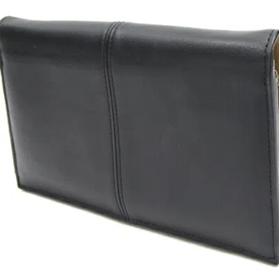 Shop Fendi Peekaboo Black Leather Clutch Bag ()