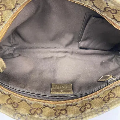 Shop Gucci Gg Crystal Beige Canvas Shoulder Bag ()