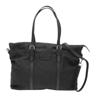 Shop Gucci Ssima Black Synthetic Tote Bag ()