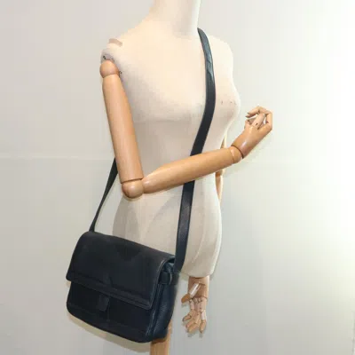 Shop Gucci Navy Leather Shoulder Bag ()