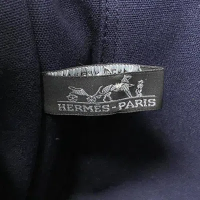 Shop Hermes Hermès Deauville Navy Canvas Tote Bag ()