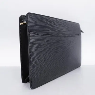 Pre-owned Louis Vuitton Pochette Homme Black Leather Clutch Bag ()