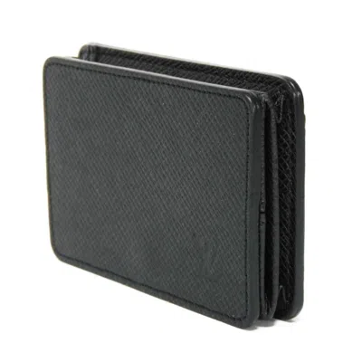 Pre-owned Louis Vuitton Porte-monnaie Black Leather Wallet  ()