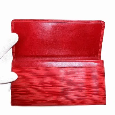 Pre-owned Louis Vuitton Sarah Red Leather Wallet  ()