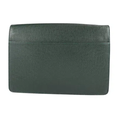 Pre-owned Louis Vuitton Selenga Green Leather Wallet  ()