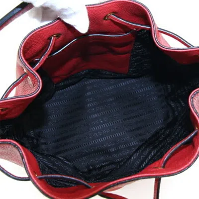 Shop Prada Red Leather Shoulder Bag ()