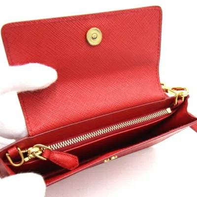 Shop Prada Ribbon Red Leather Shopper Bag ()