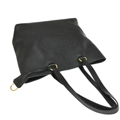 Shop Prada Vitello Black Leather Shoulder Bag ()