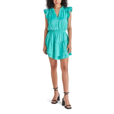 Shop Steve Madden Prairie Dreams Flutter Sleeve Dress In Pastel Turquoise In Multi