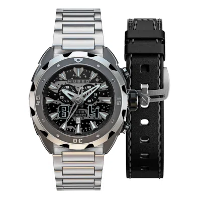 Shop Nubeo Men's Swell 49mm Quartz Watch In Silver