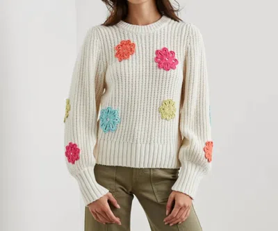 Shop Rails Romy Sweater In Ivory Multi Daisys In Beige