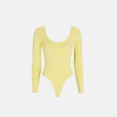 Shop Ronny Kobo Women's Lauren Knit Bodysuit In Butter In Gold