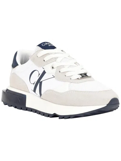 Shop Calvin Klein Jeans Est.1978 Magalee Womens Faux Leather Lifestyle Casual And Fashion Sneakers In Multi