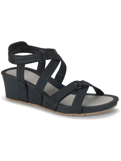 Shop Baretraps Womens Faux Leather Criss-cross Slingback Sandals In Black
