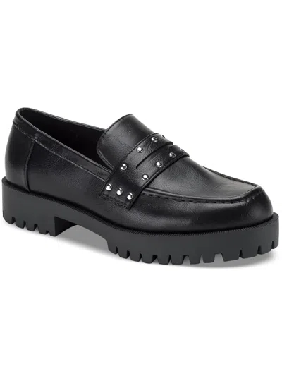 Shop Sun + Stone Taelennp Womens Lug Studded Detailing Loafers In Black
