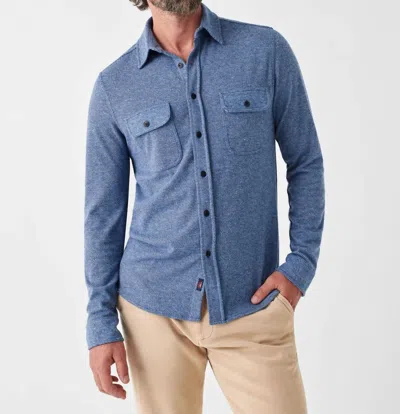 Shop Faherty Legend Sweater Shirt In Glacier Blue Twill In Multi