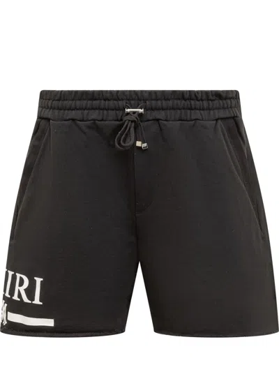 Shop Amiri Logo Bar Sweat Pants In Black