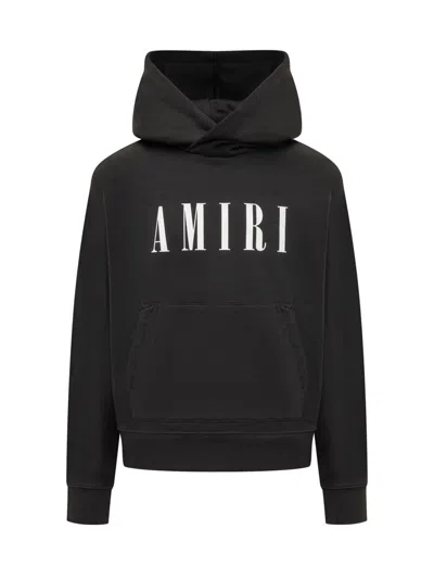 Shop Amiri Logo Hoodie In Black