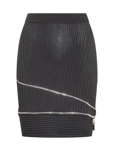 Shop Andreädamo Andreadamo Skirt With Zip In Black