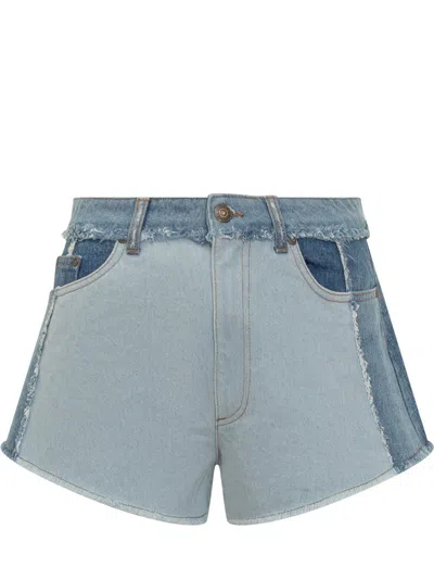 Shop Chiara Ferragni Denim Shorts In Blue