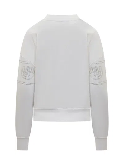 Shop Chiara Ferragni Logomania Sweatshirt 317 In White