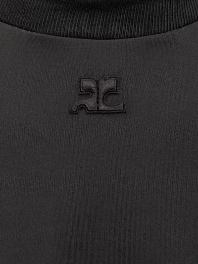 Shop Courrèges Courreges T-shirt With Logo In Black