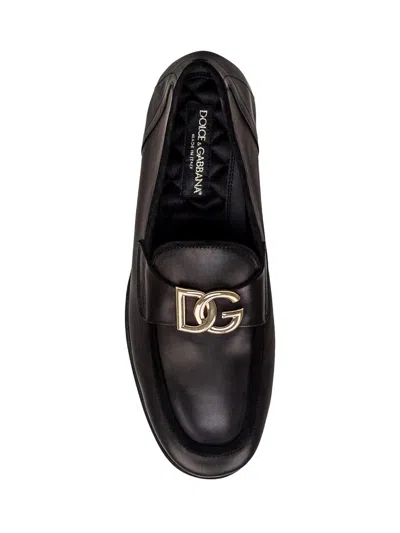Shop Dolce & Gabbana Ariosto Leather Slipper In Black