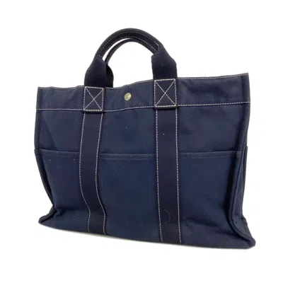 Shop Hermes Deauville Canvas Tote Bag () In Blue