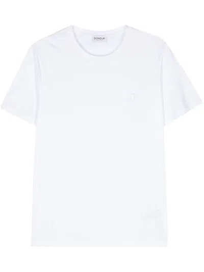 Shop Dondup Regular Cotton Jersey T-shirt In White