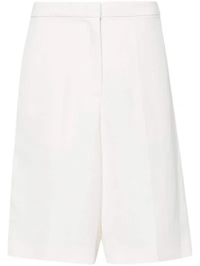 Shop Fabiana Filippi Tailored Linen Bermuda Shorts In White