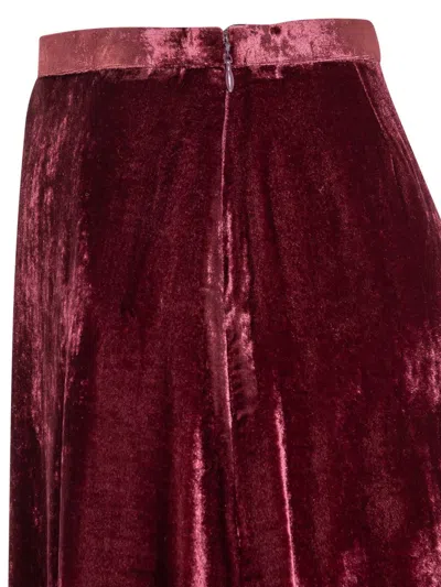 Shop Forte Forte Forte-forte Long Velvet Skirt In Red